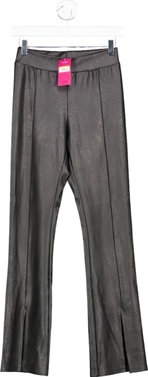 Commando Black Faux Leather Front Slit Leggings UK S
