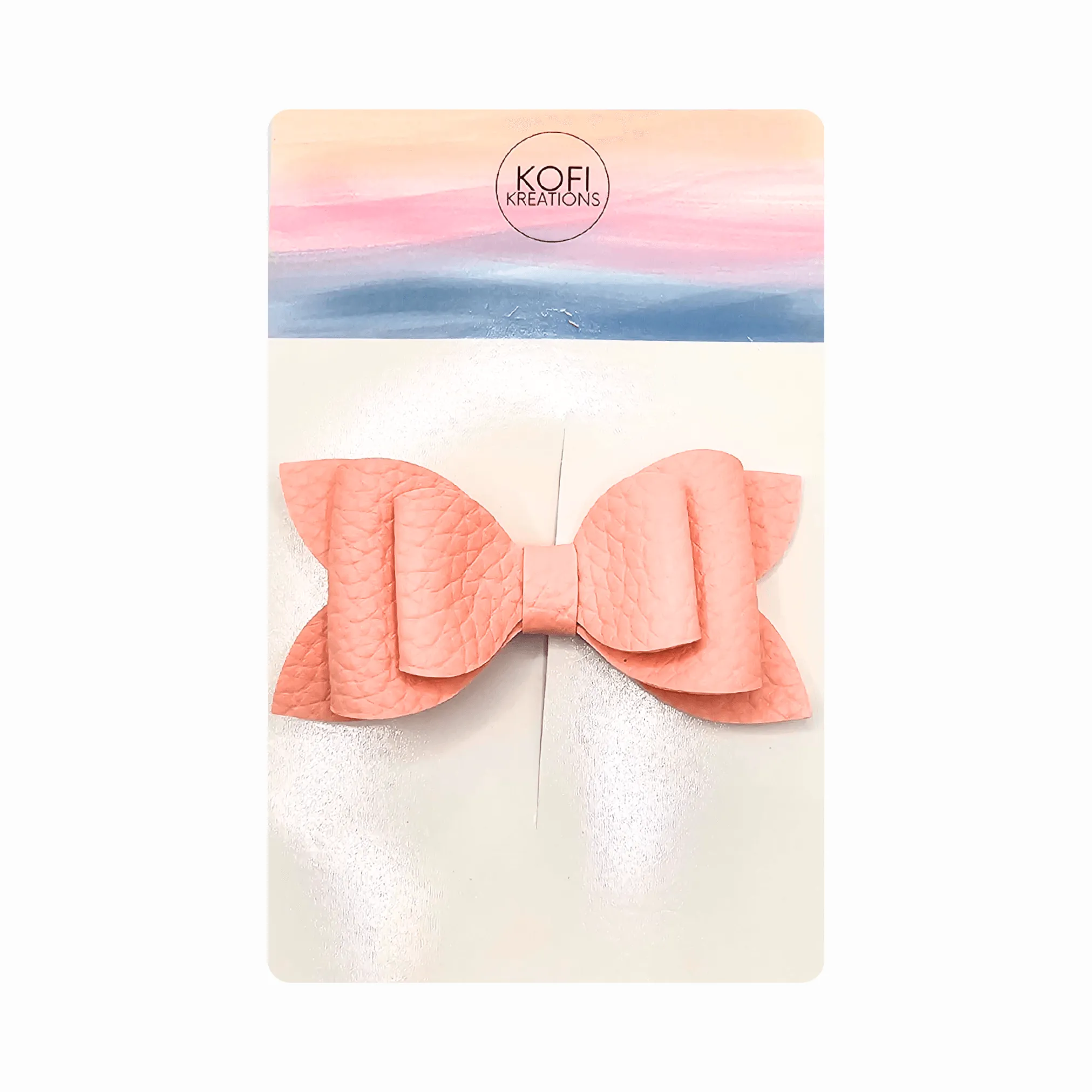 Coral Pastel Hair Bow