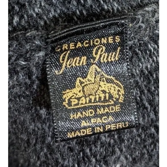 Creaciones Jean Paul Alpaca Handmade In Peru Cardigan Sweater Pockets Medium