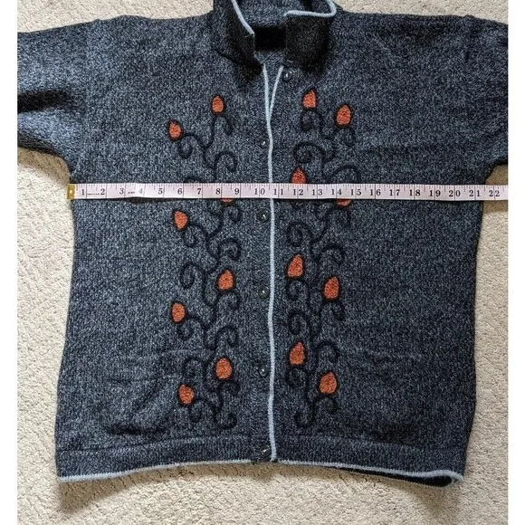 Creaciones Jean Paul Alpaca Handmade In Peru Cardigan Sweater Pockets Medium