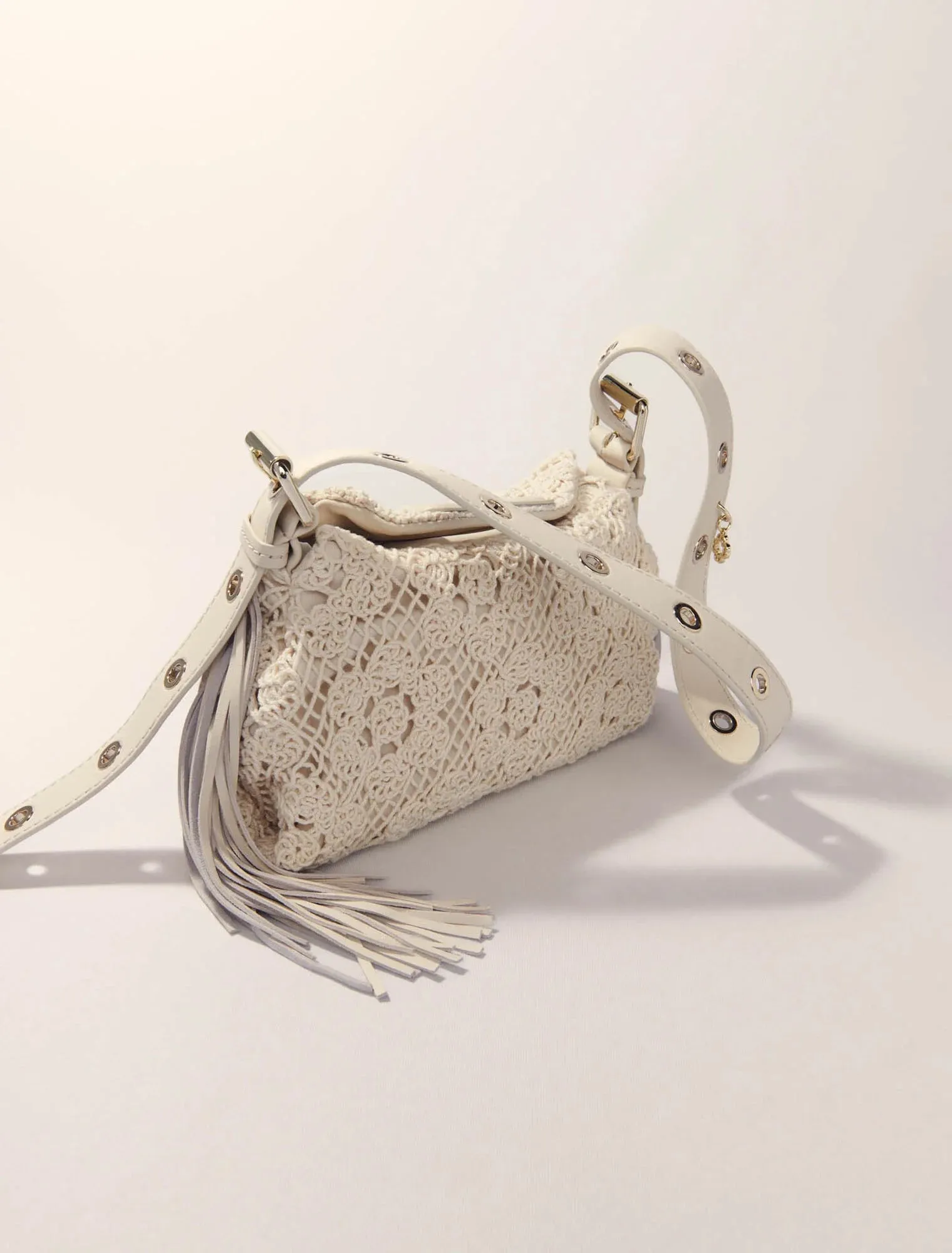 Crochet-knit mini miss m bag