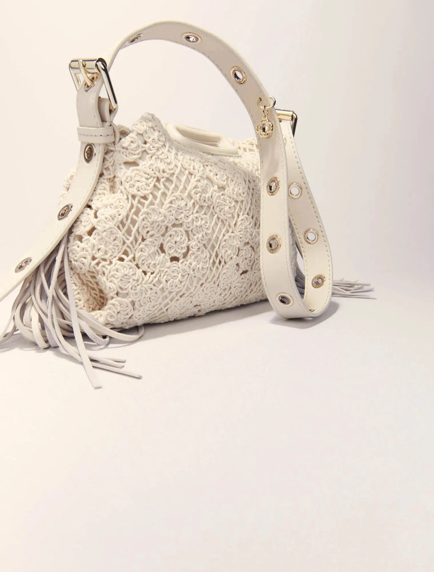 Crochet-knit mini miss m bag