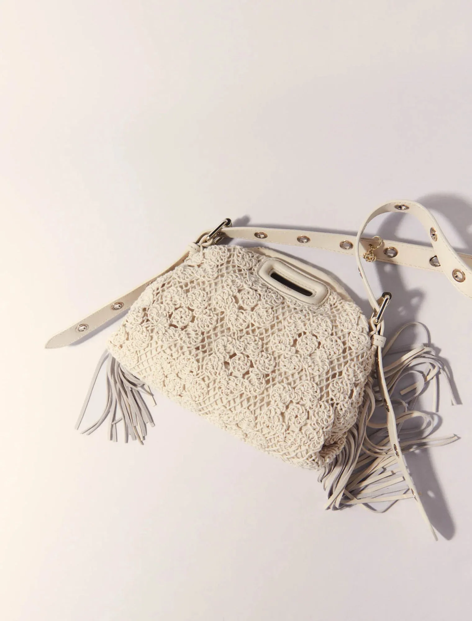 Crochet-knit mini miss m bag