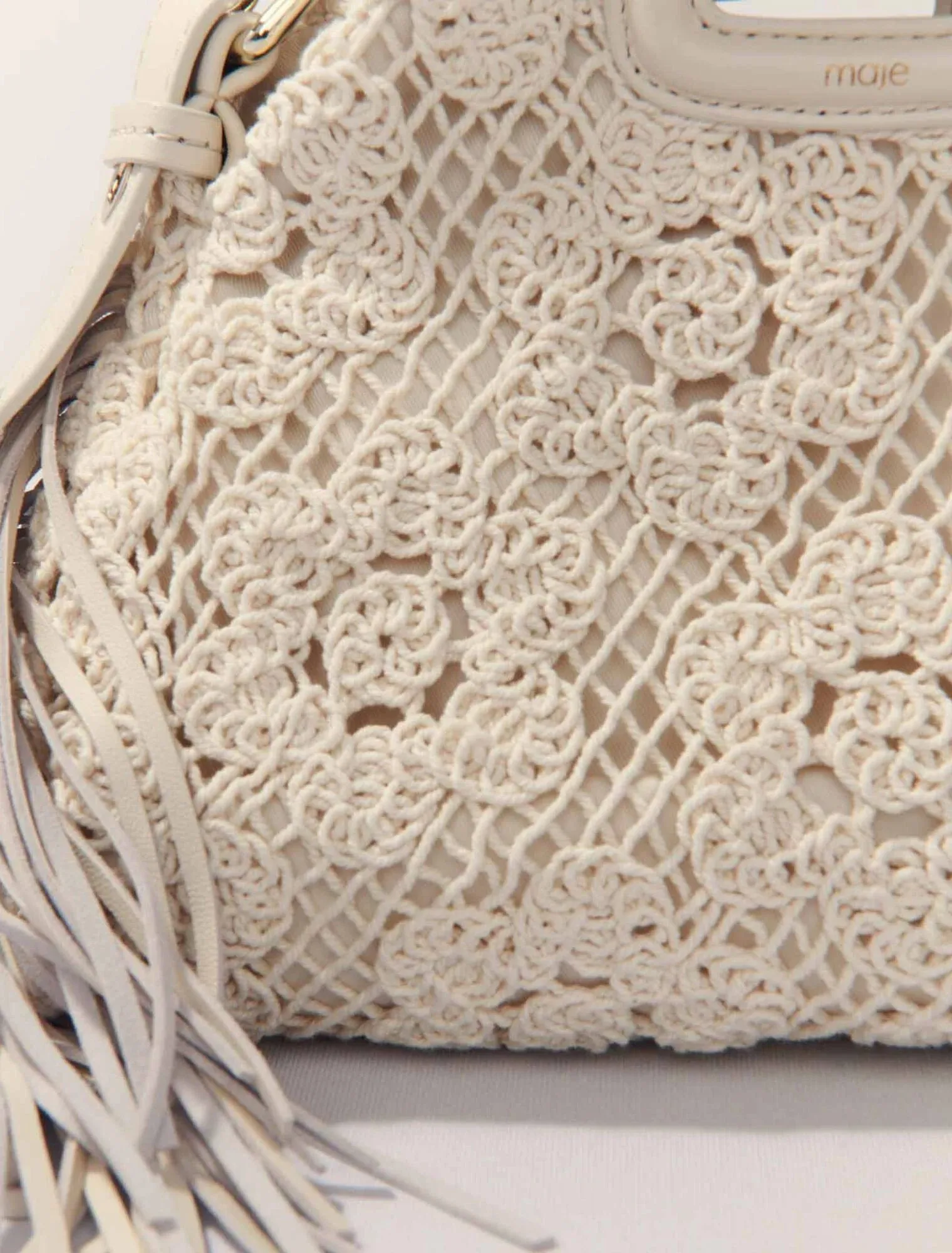 Crochet-knit mini miss m bag