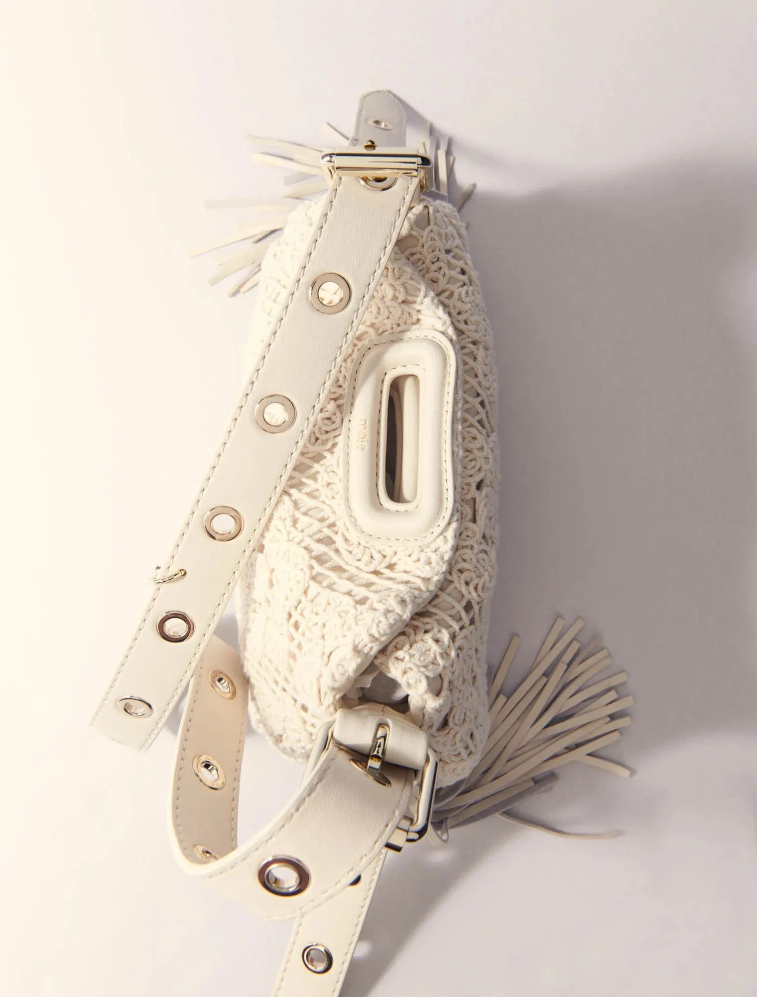 Crochet-knit mini miss m bag