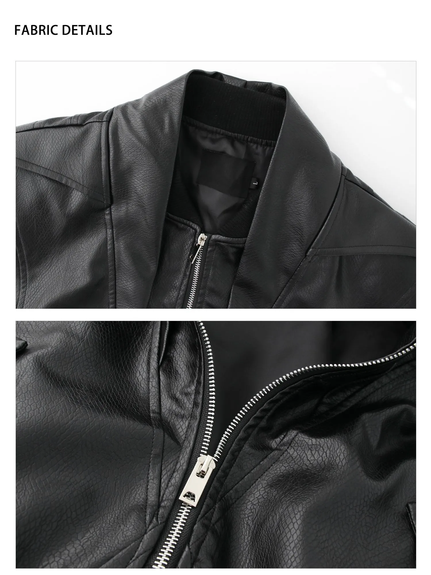 Cropped Faux Leather Biker Jacket