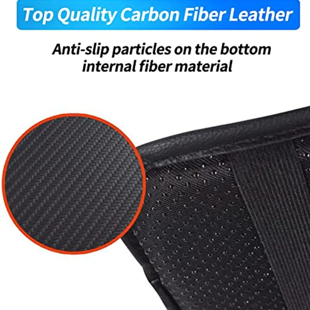 Custom Text For Center Console Pad, Compatible with All Cars, Carbon Fiber PU Leather Auto Armrest Cover Protector, Waterproof Car Armrest Seat Box Cover FJ13991