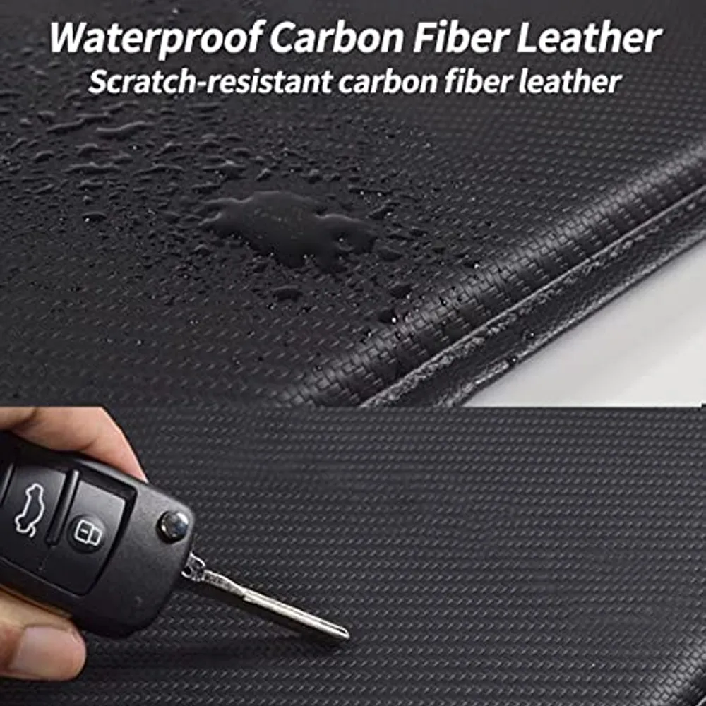 Custom Text For Center Console Pad, Compatible with All Cars, Carbon Fiber PU Leather Auto Armrest Cover Protector, Waterproof Car Armrest Seat Box Cover FJ13991