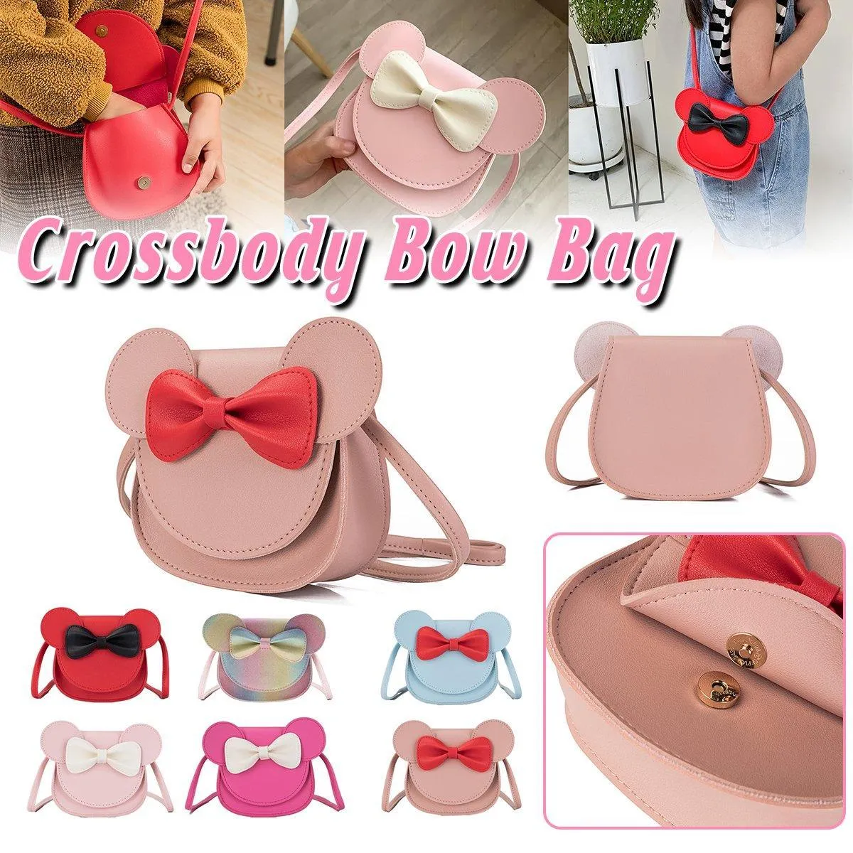Cute Bowknot Crossbody Bag Fashionable Girls Shoulder Bag Slanting Mini Handbag