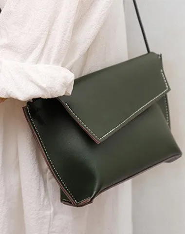 Cute LEATHER Small Side Bag Brown Handmade WOMEN Crossbody BAG Phone Purse FOR WOMEN