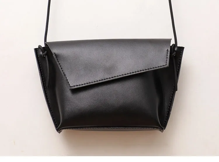 Cute LEATHER Small Side Bag Brown Handmade WOMEN Crossbody BAG Phone Purse FOR WOMEN