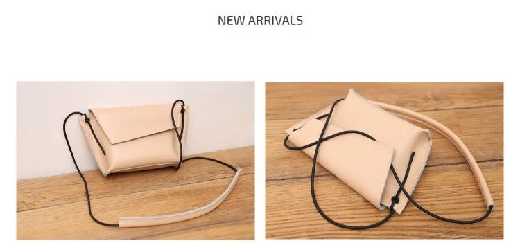 Cute LEATHER Small Side Bag Brown Handmade WOMEN Crossbody BAG Phone Purse FOR WOMEN