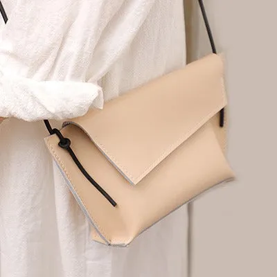 Cute LEATHER Small Side Bag Brown Handmade WOMEN Crossbody BAG Phone Purse FOR WOMEN