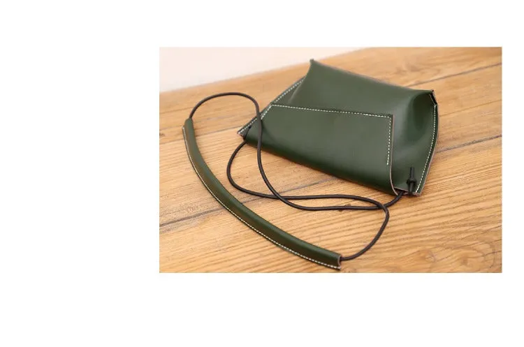 Cute LEATHER Small Side Bag Brown Handmade WOMEN Crossbody BAG Phone Purse FOR WOMEN