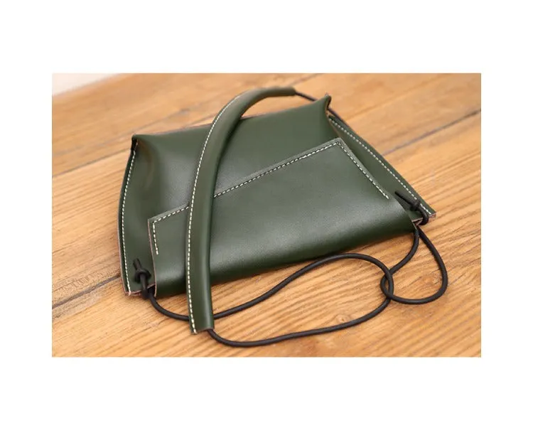Cute LEATHER Small Side Bag Brown Handmade WOMEN Crossbody BAG Phone Purse FOR WOMEN