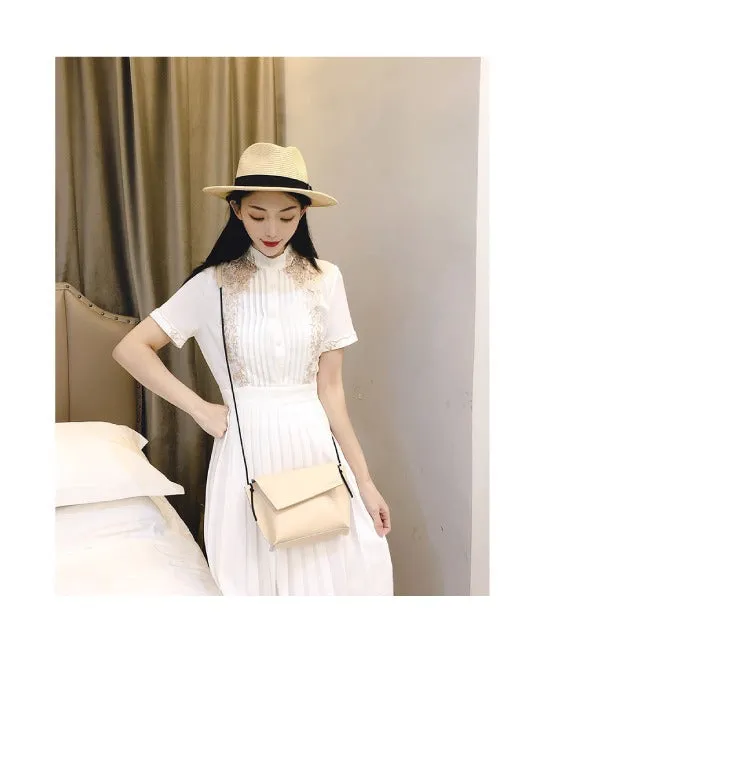 Cute LEATHER Small Side Bag Brown Handmade WOMEN Crossbody BAG Phone Purse FOR WOMEN