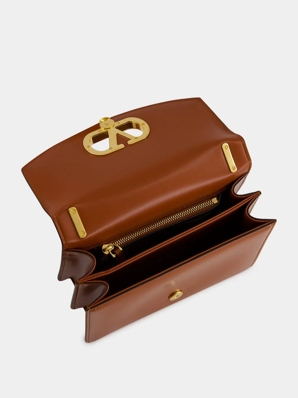 Dark Brandy Small Leather Shoulder Bag