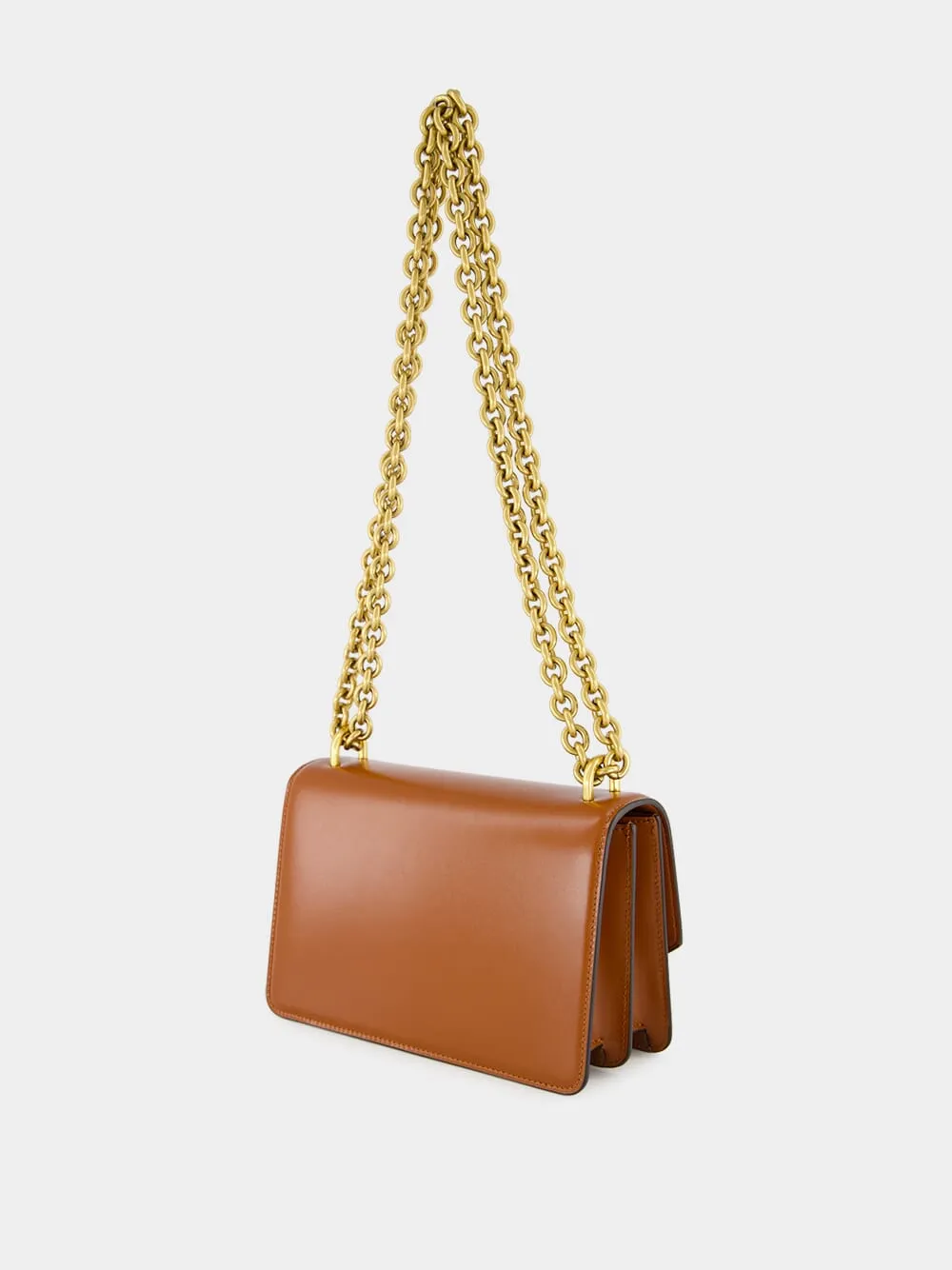 Dark Brandy Small Leather Shoulder Bag