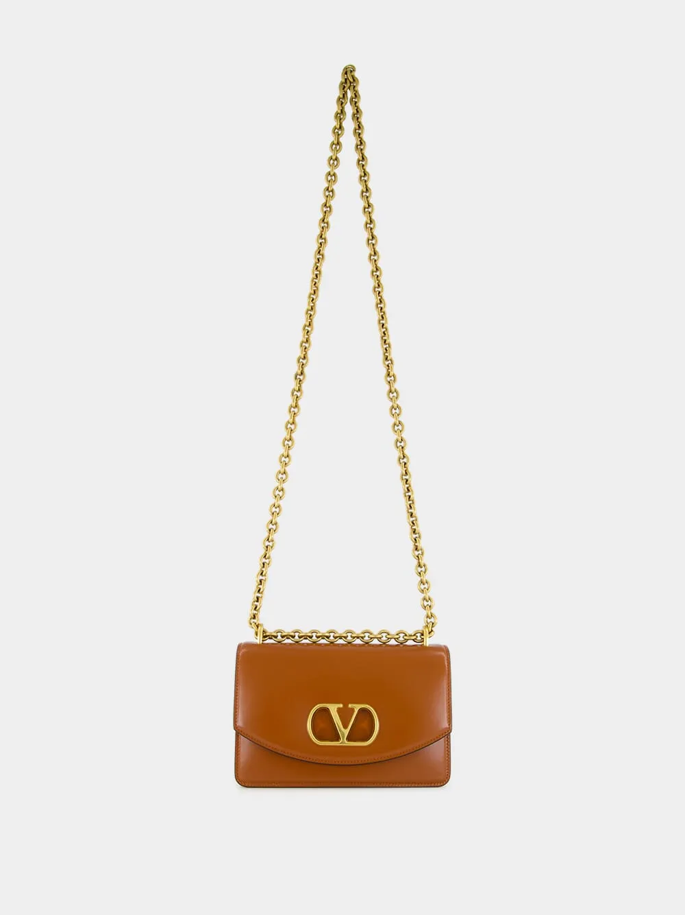 Dark Brandy Small Leather Shoulder Bag