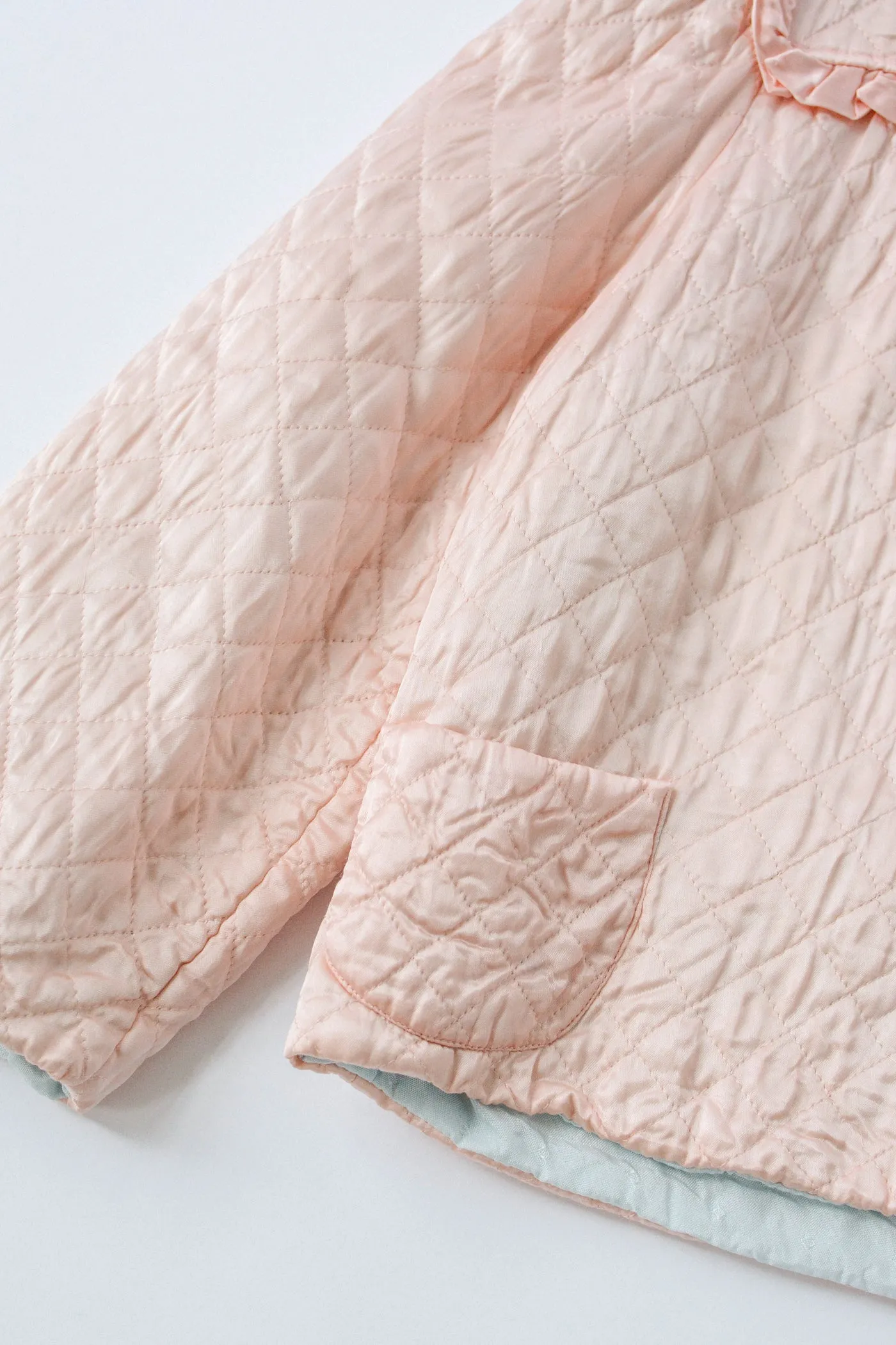 Darling Quilted Pink Nylon Bed Jacket