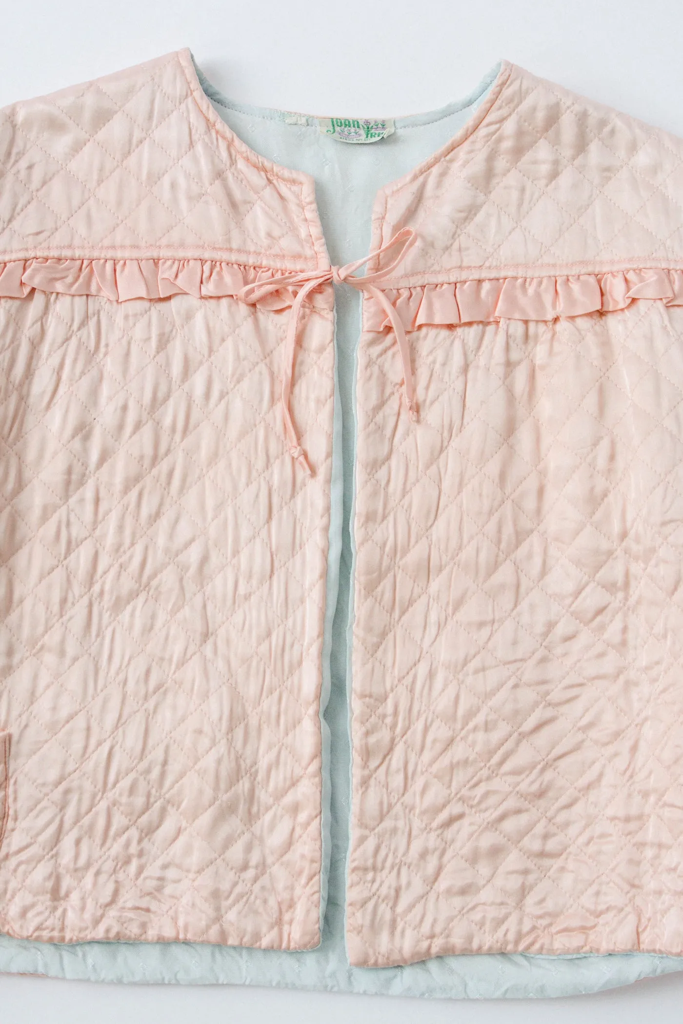 Darling Quilted Pink Nylon Bed Jacket