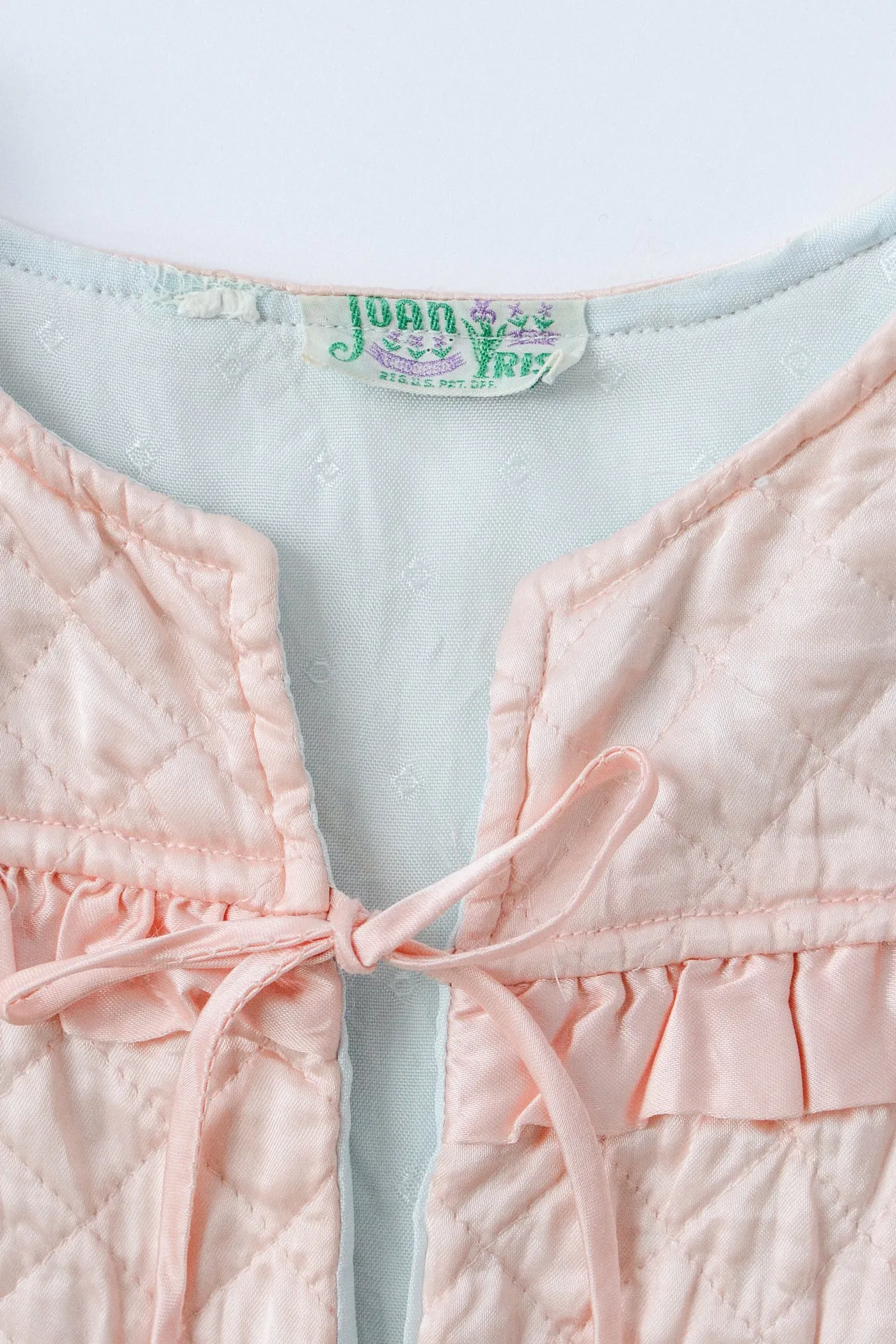Darling Quilted Pink Nylon Bed Jacket