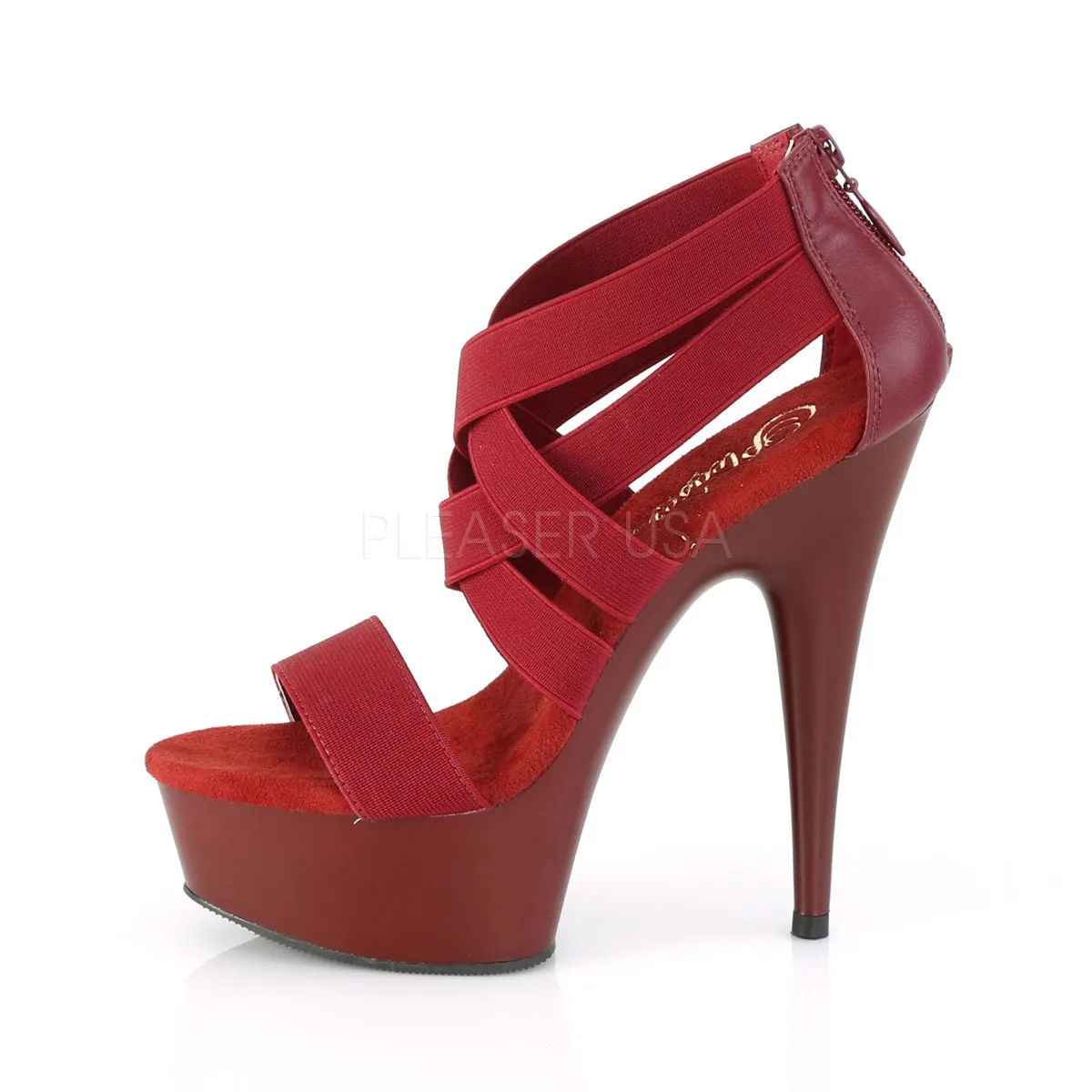 DELIGHT-669  Burgundy Elastic Band-Faux Leather