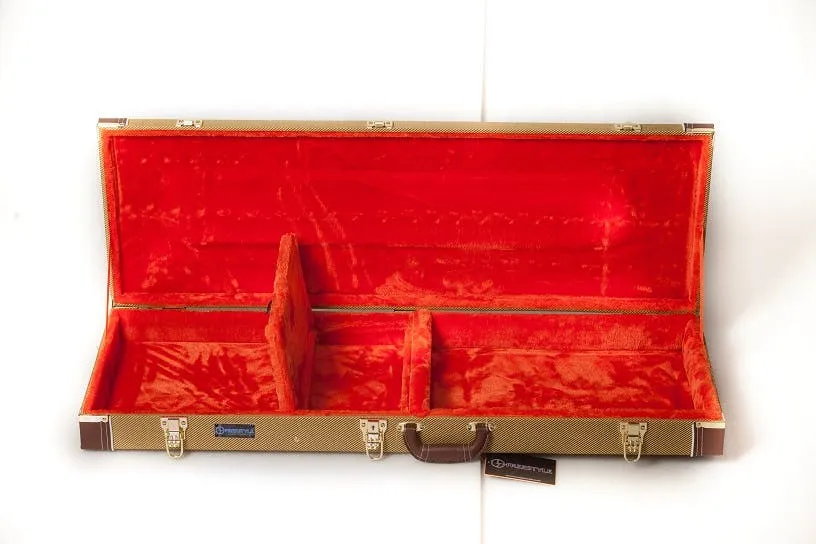 Deluxe Hard-Shell Wood Case - For S/T Type Electric Guitars - Tweed