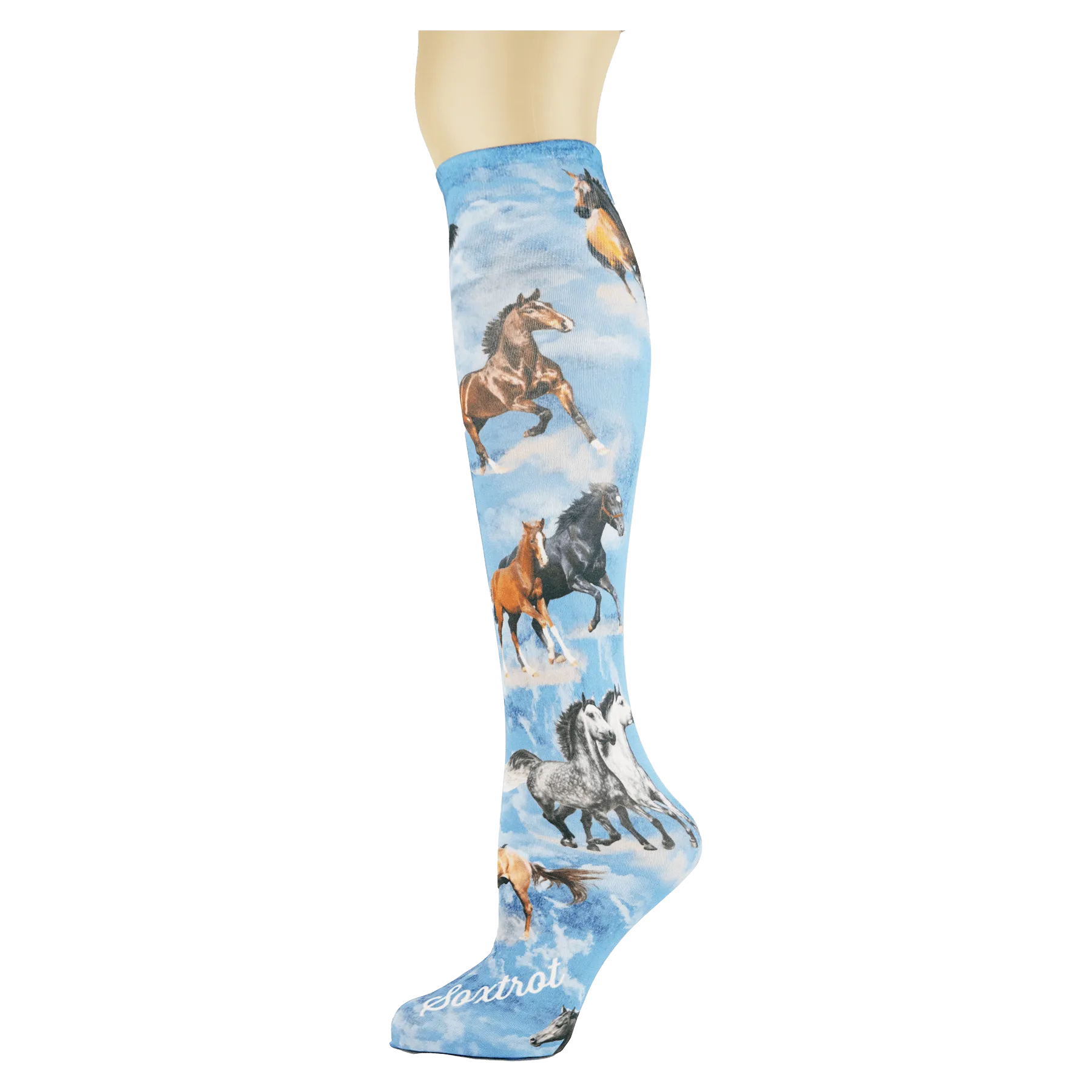 Denim Horses Tweener Knee Highs