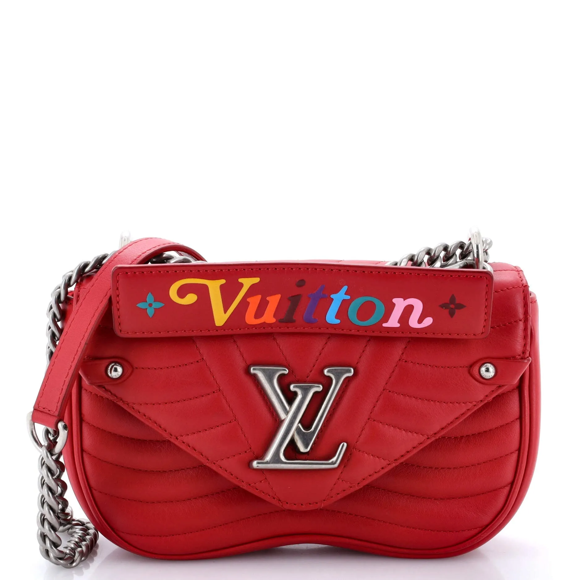 Designer New Wave Chain Bag Quilted Leather PM