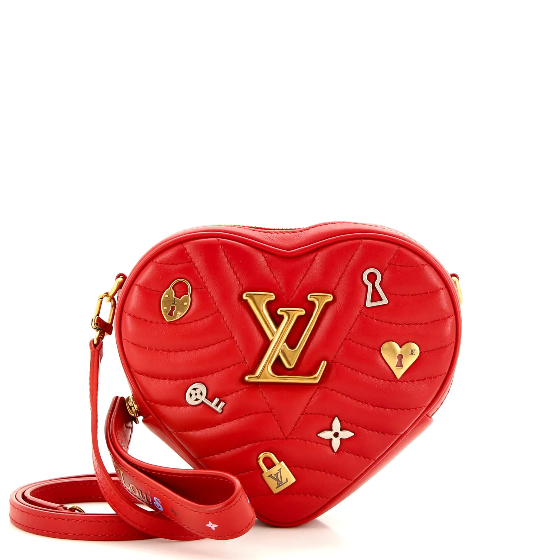 Designer New Wave Heart Crossbody Bag Limited Edition Love Lock Quilted Leather