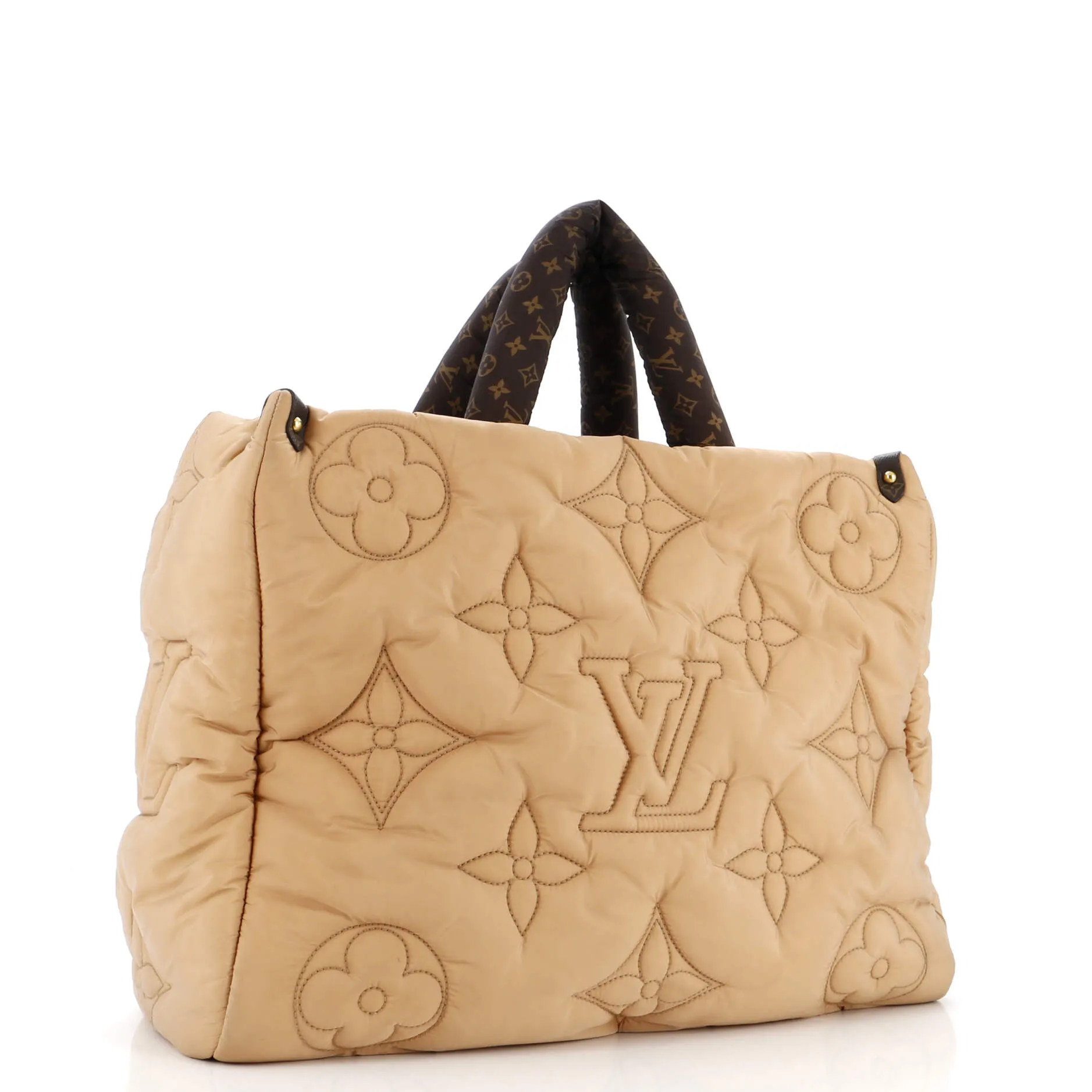 Designer Pillow OnTheGo Tote Monogram Quilted Econyl Nylon GM