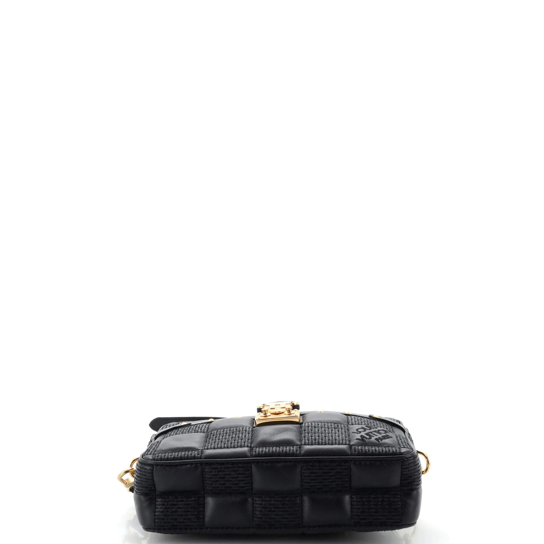 Designer Troca Handbag Damier Quilted Lambskin PM