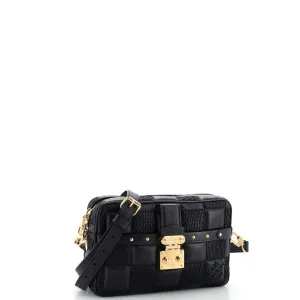 Designer Troca Handbag Damier Quilted Lambskin PM