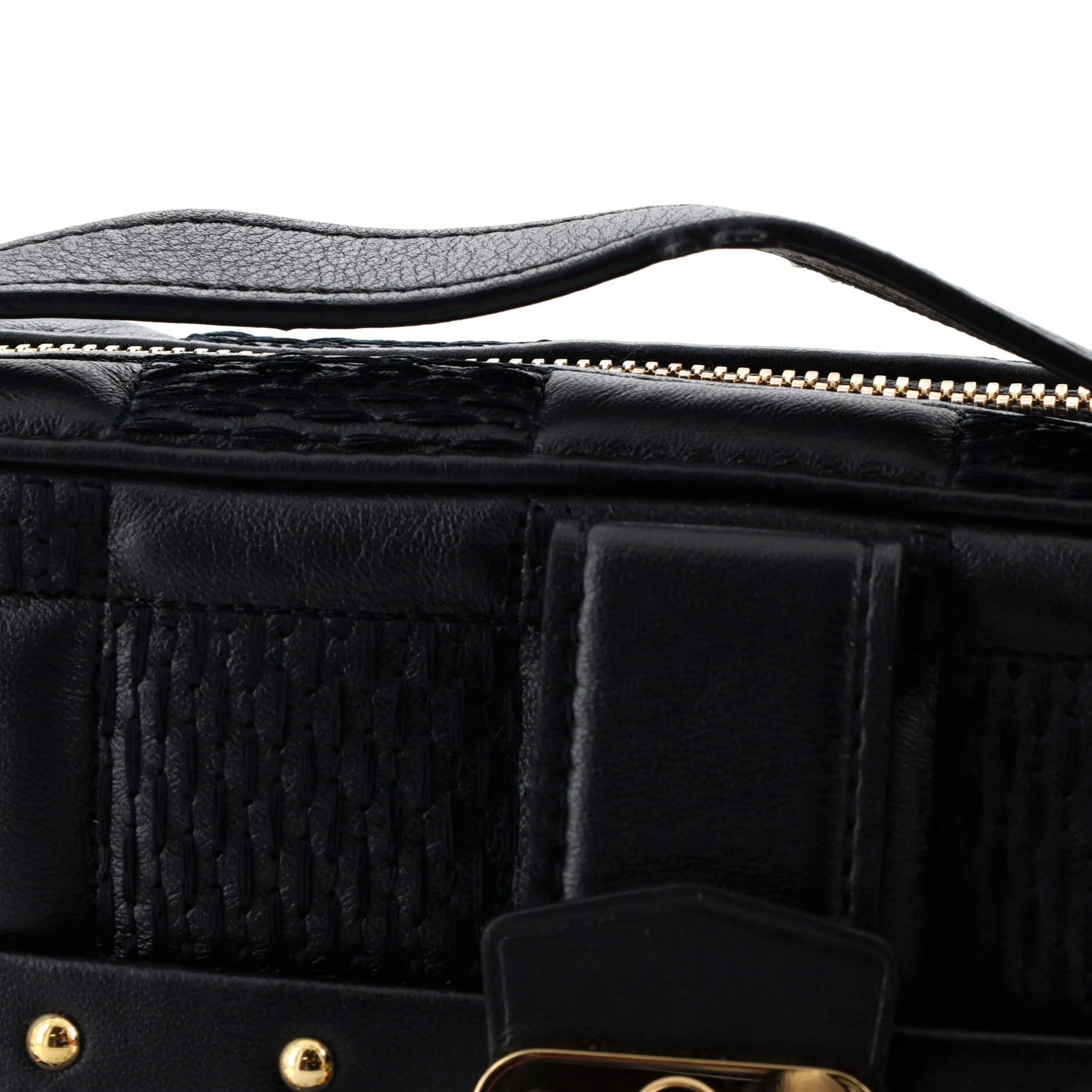 Designer Troca Handbag Damier Quilted Lambskin PM