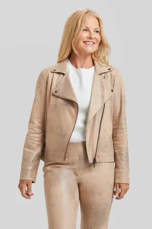 Distressed Faux Leather Mariel Moto Jacket- FINAL SALE