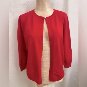 DKNY red sweater with one button closure