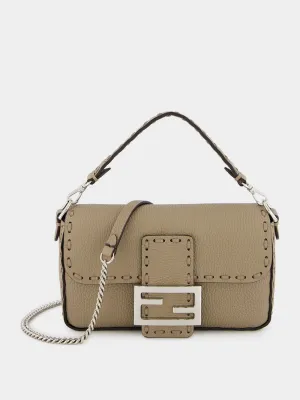 Dove Grey Selleria Hand-Stitched Mini Baguette