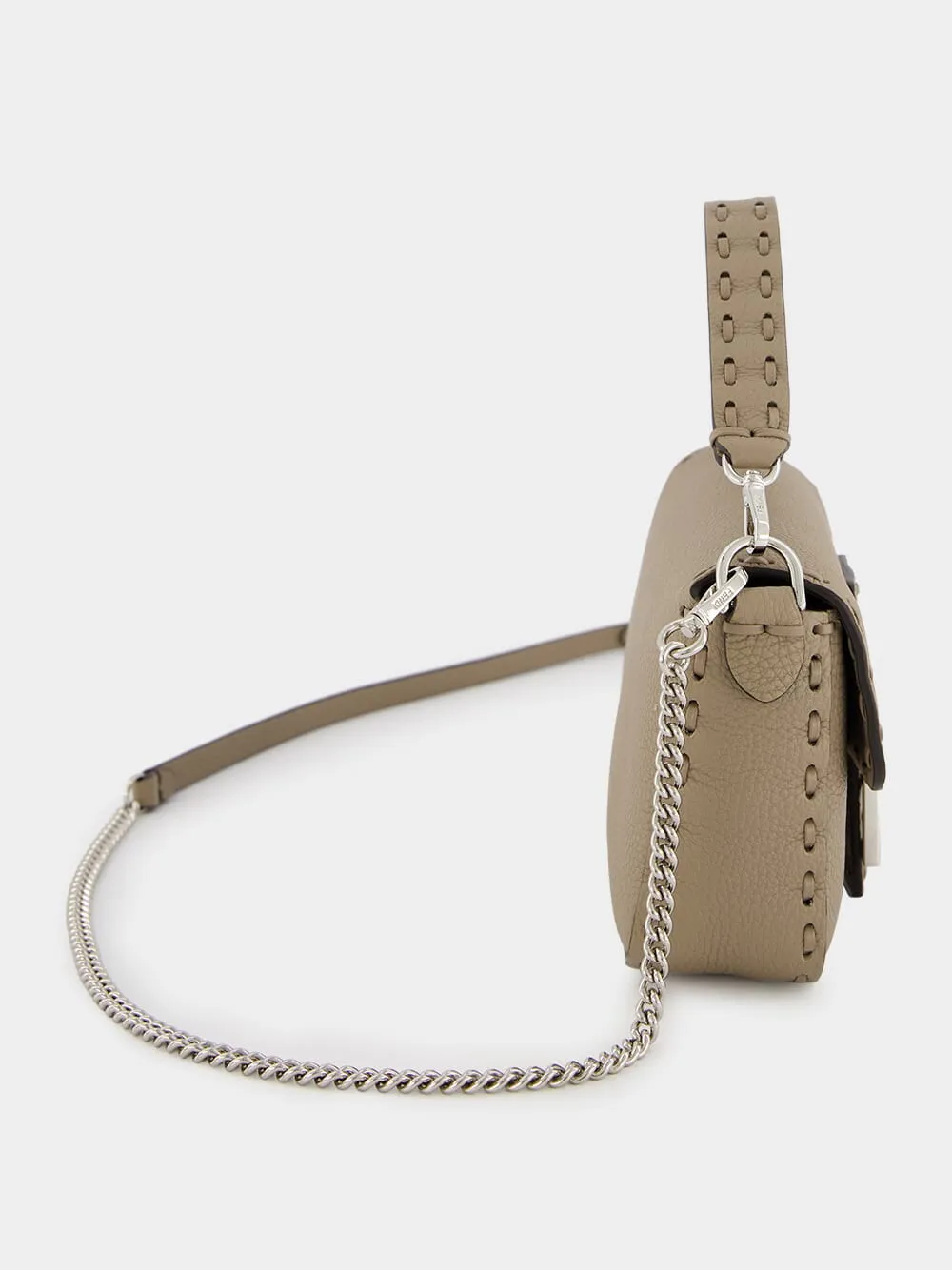 Dove Grey Selleria Hand-Stitched Mini Baguette