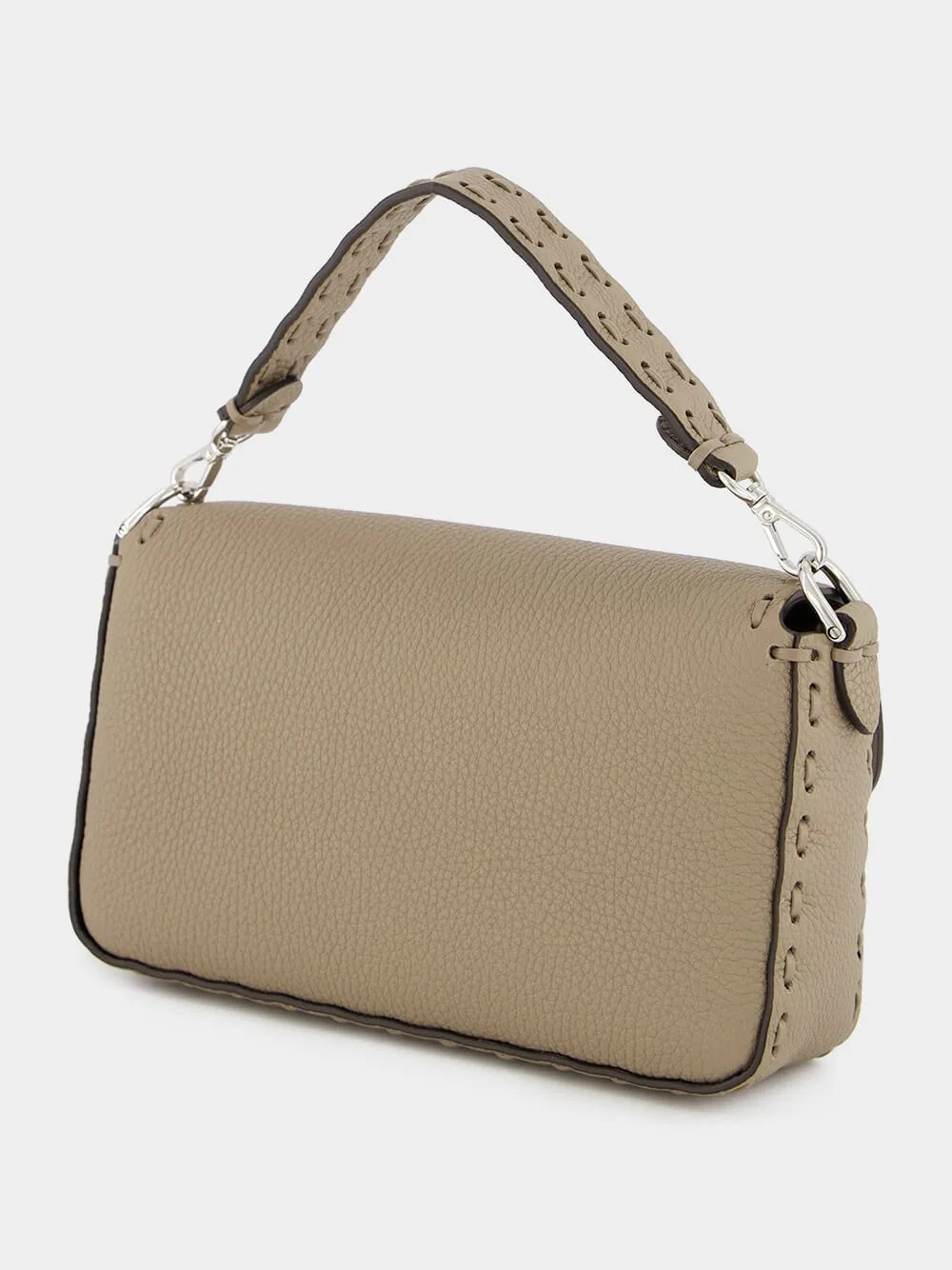 Dove Grey Selleria Hand-Stitched Mini Baguette
