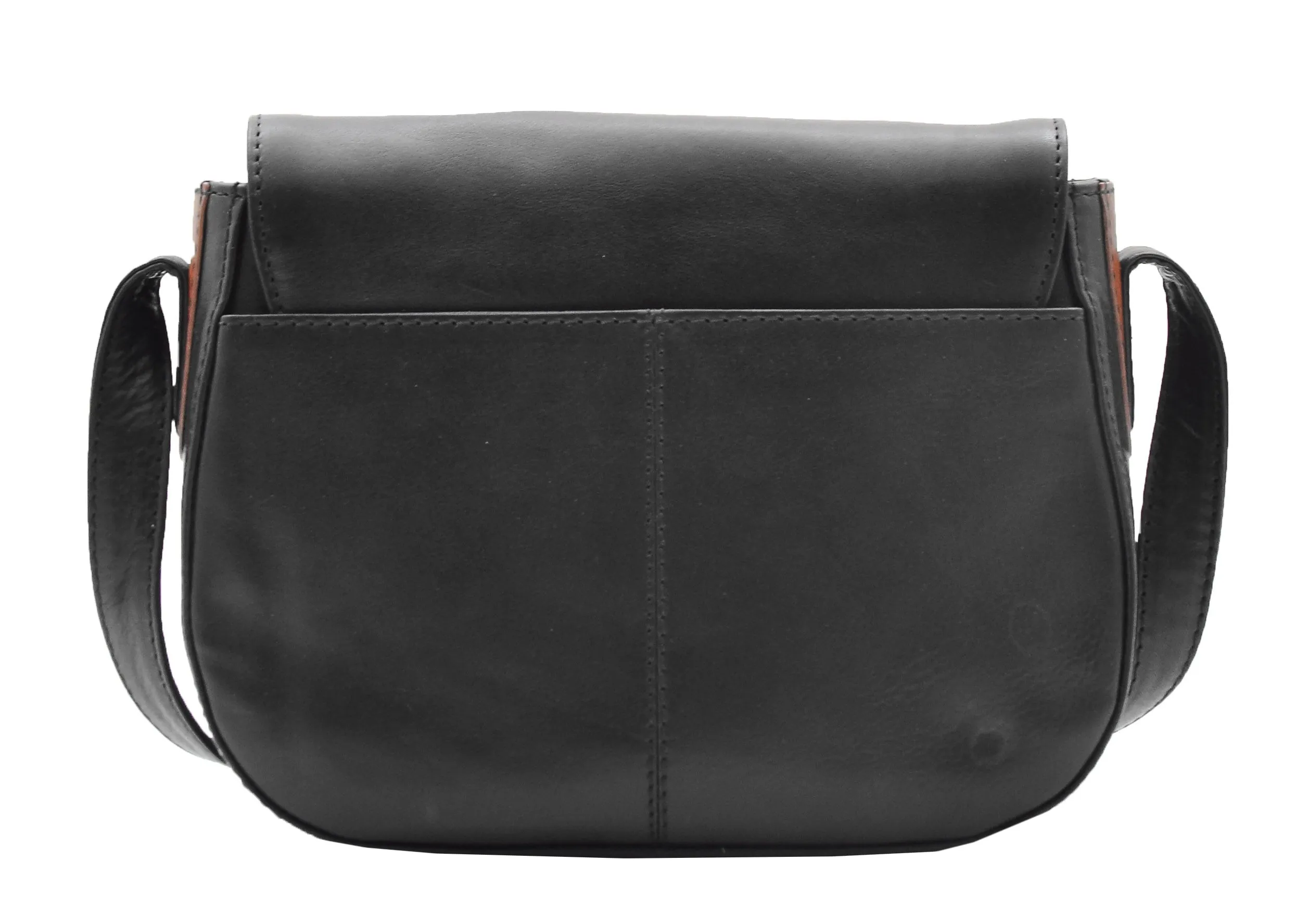 DR355 Women's Real Leather Cross Body Shoulder Bag Black