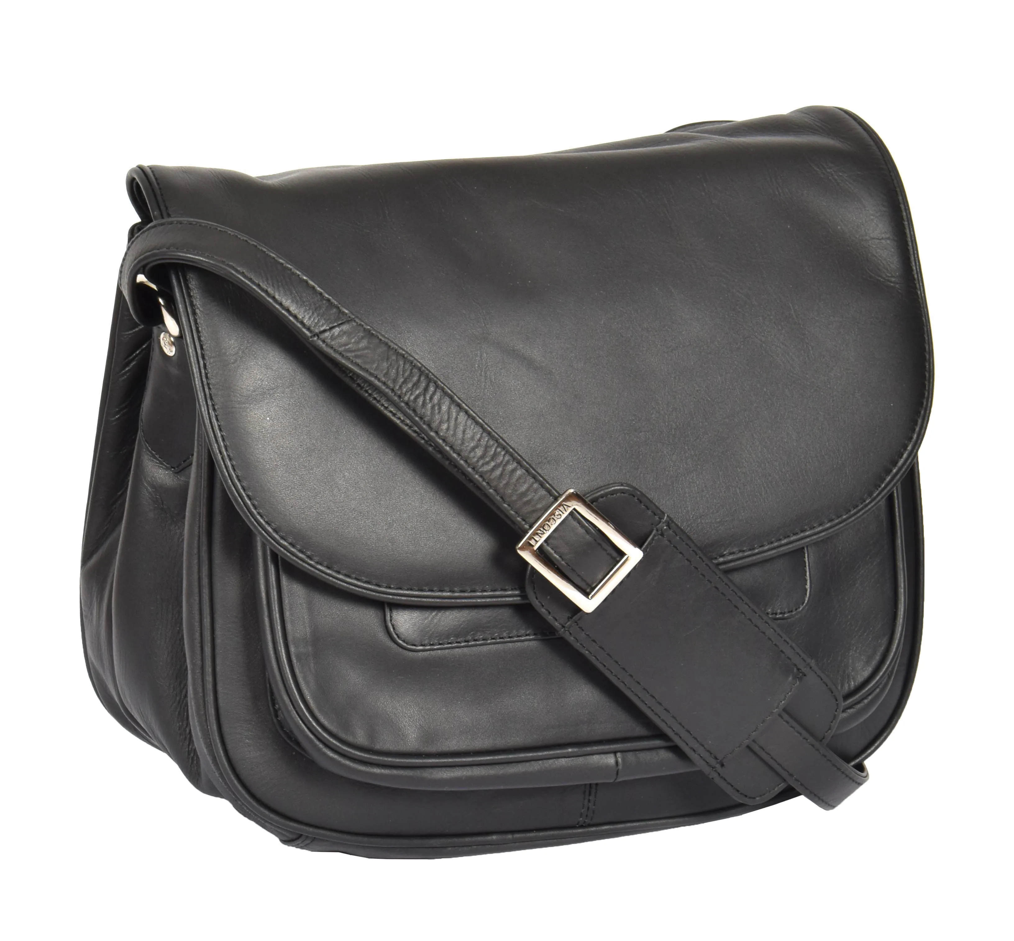 DR364 Women's Classic Cross Body Leather Bag Black