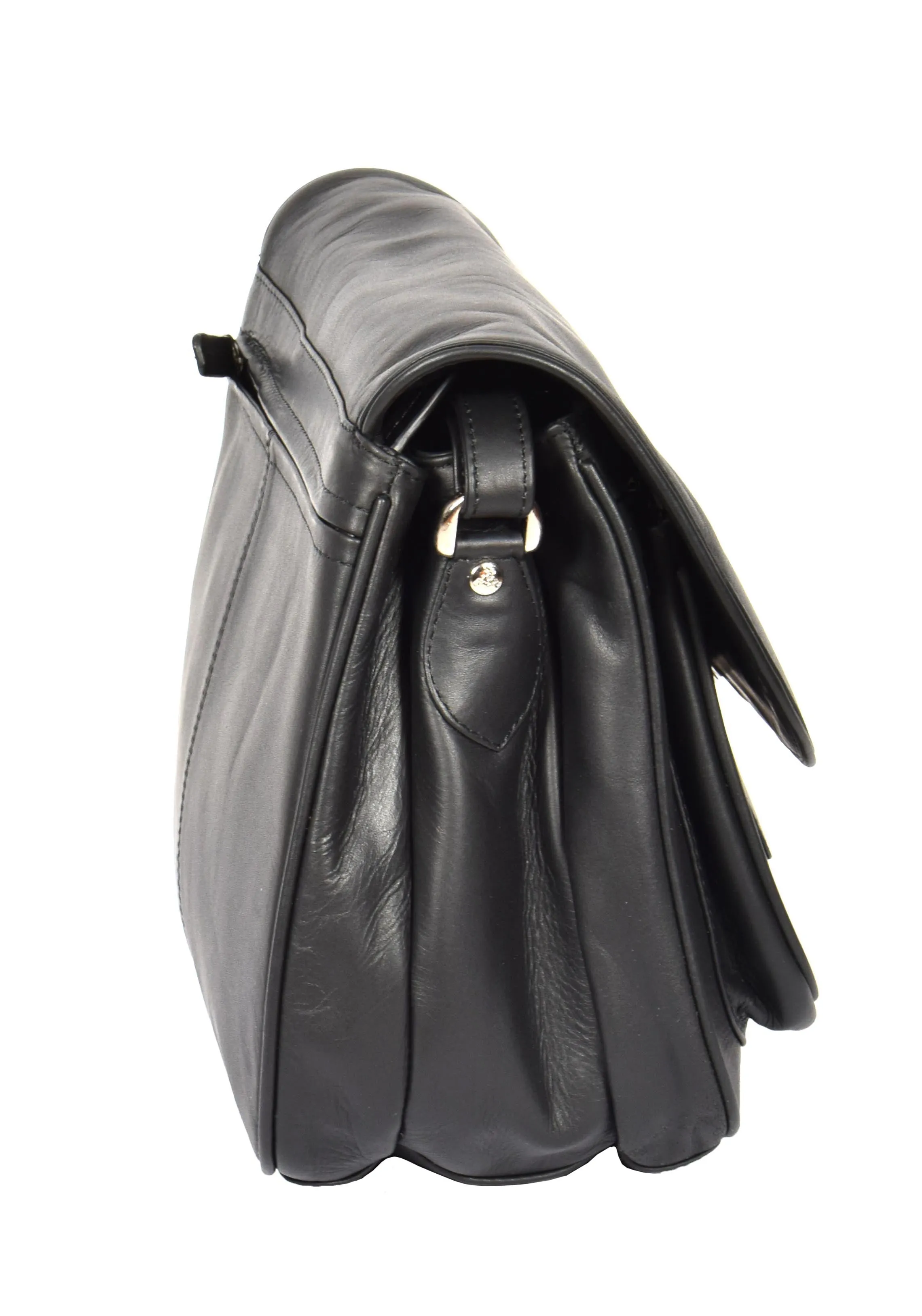 DR364 Women's Classic Cross Body Leather Bag Black