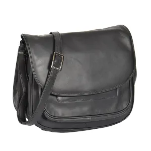DR364 Women's Classic Cross Body Leather Bag Black