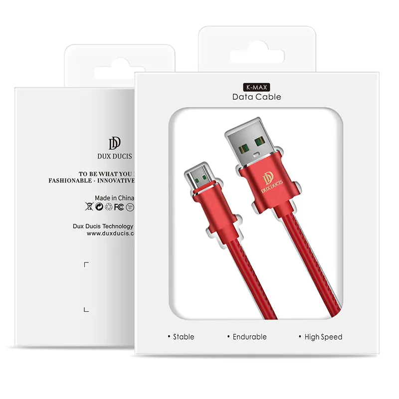 DUX DUCIS K-MAX MICRO PU Data Line Sync Data Charging Charger Cable red