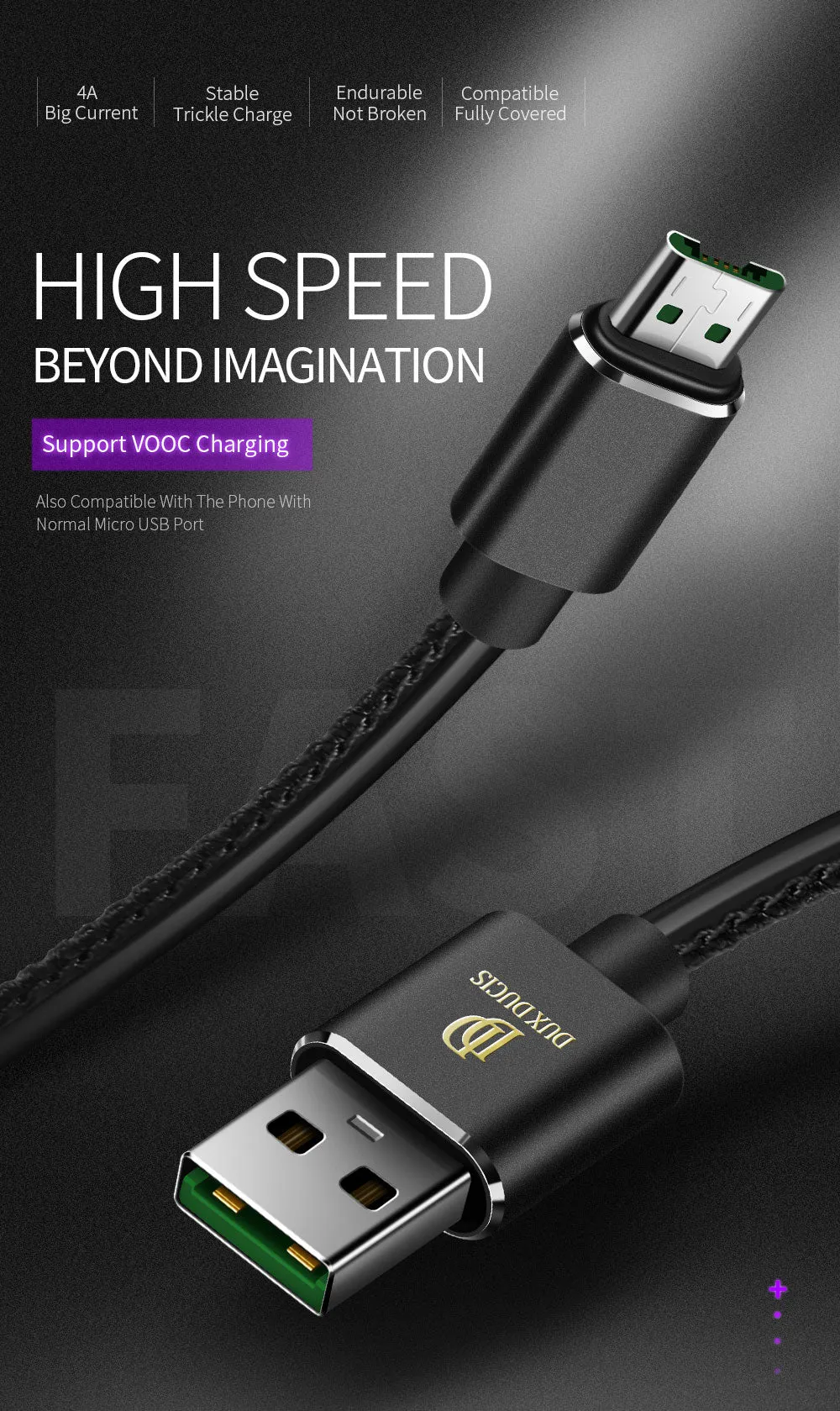 DUX DUCIS K-MAX MICRO PU Data Line Sync Data Charging Charger Cable red