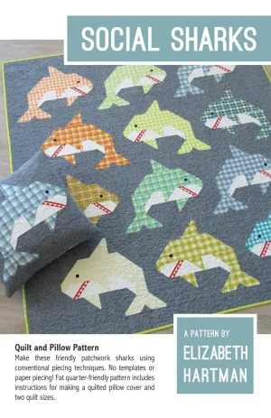 Elizabeth Hartman - Social Sharks - Small & Large Quilt & Pillow Pattern