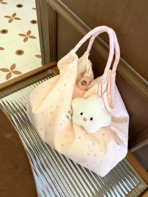Embossed Canvas Bag Daily Handbag Shopping Cartoon
