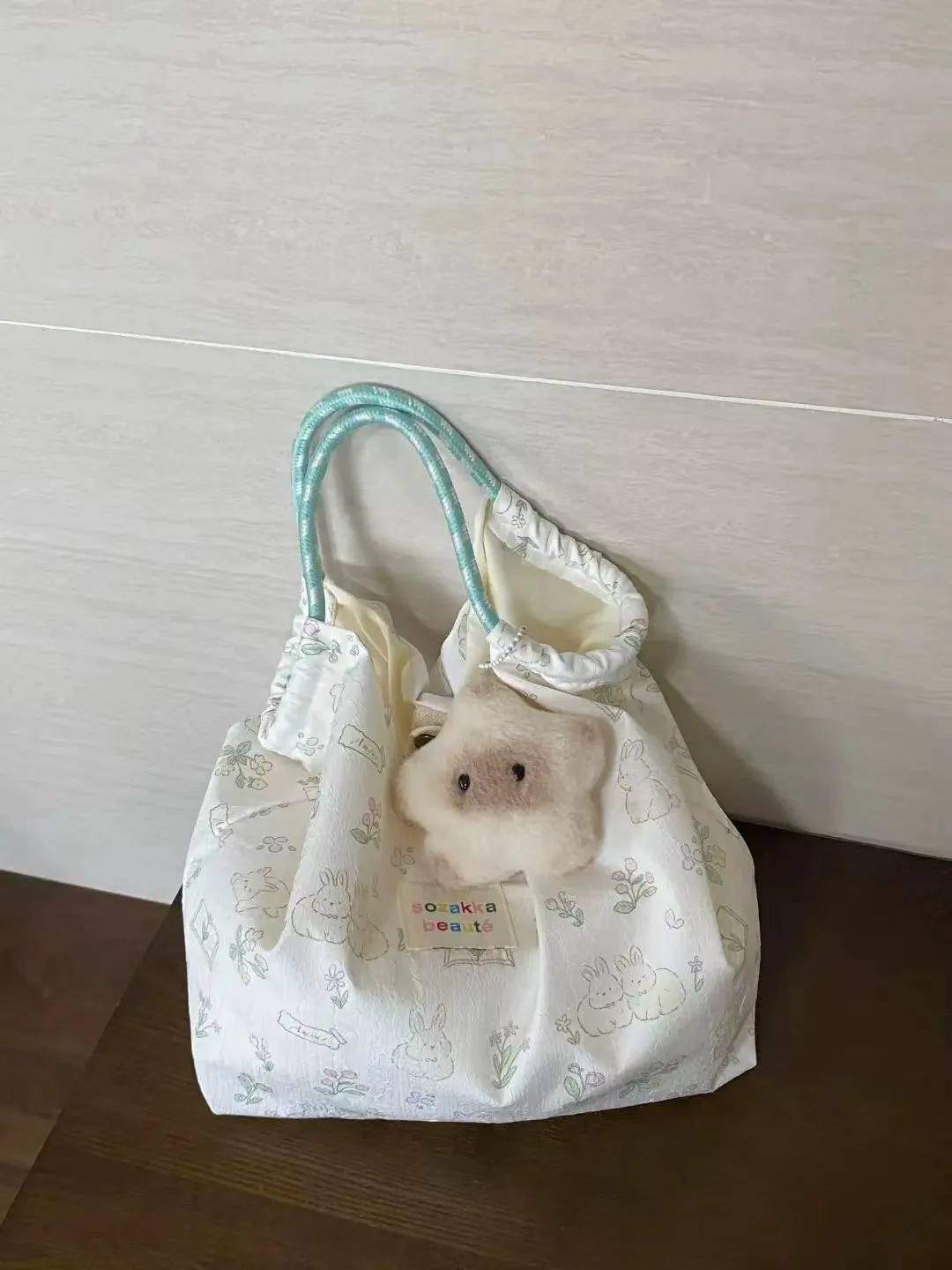 Embossed Canvas Bag Daily Handbag Shopping Cartoon
