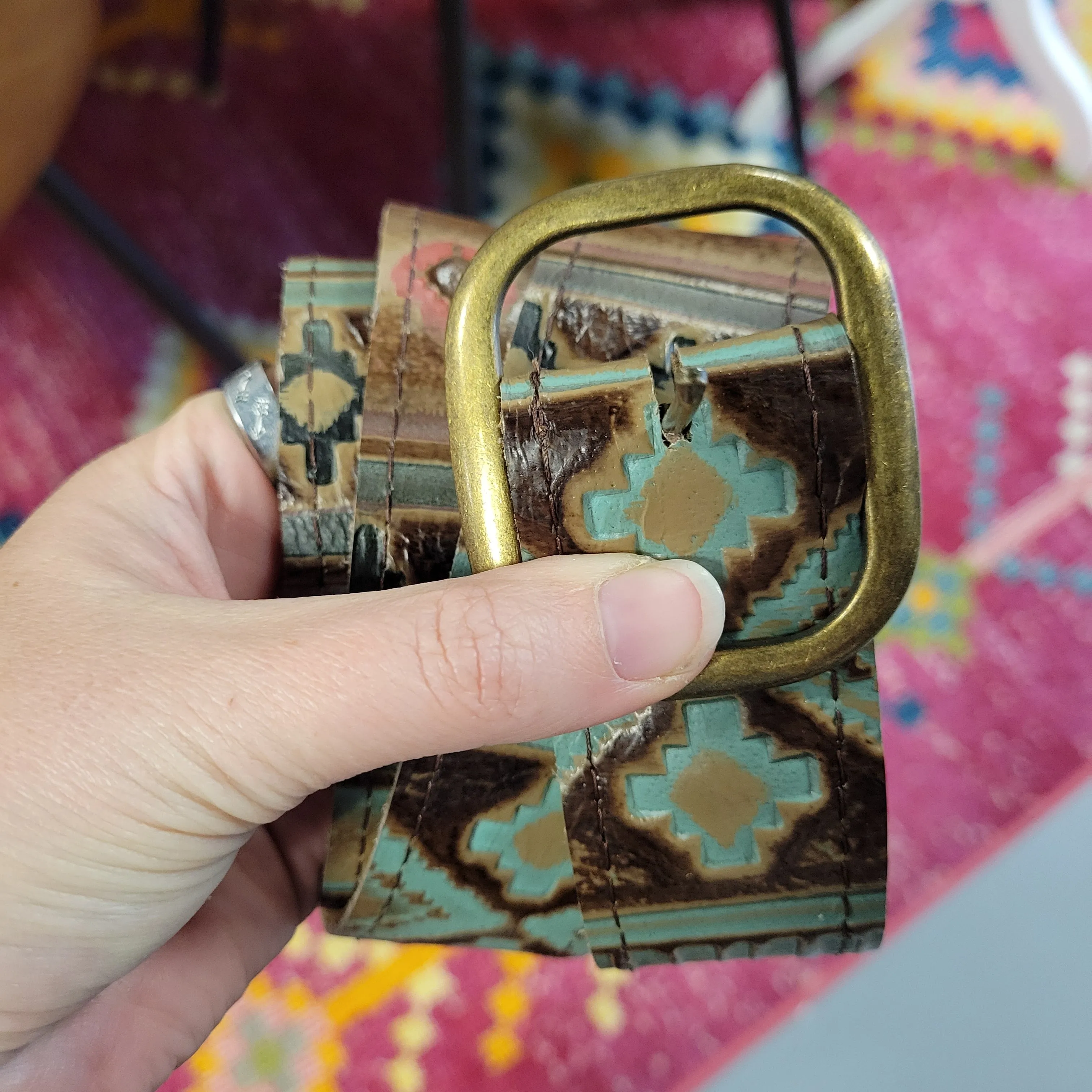 Embossed Leather Belt
